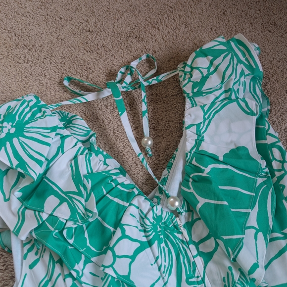 Lilly Pulitzer Green and White Floral Mini Dress - Picture 6 of 8